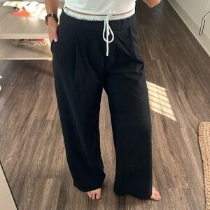 Black Zara Drawstring Pant- Navy Blue
